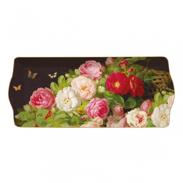 Taca porcelanowa VICTORIAN GARDEN CZARNA 35 x 15 cm