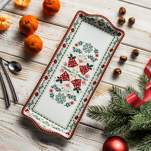 Talerz / półmisek świąteczny porcelanowy EASY LIFE CHRISTMAS FOLK 35 x 15 cm