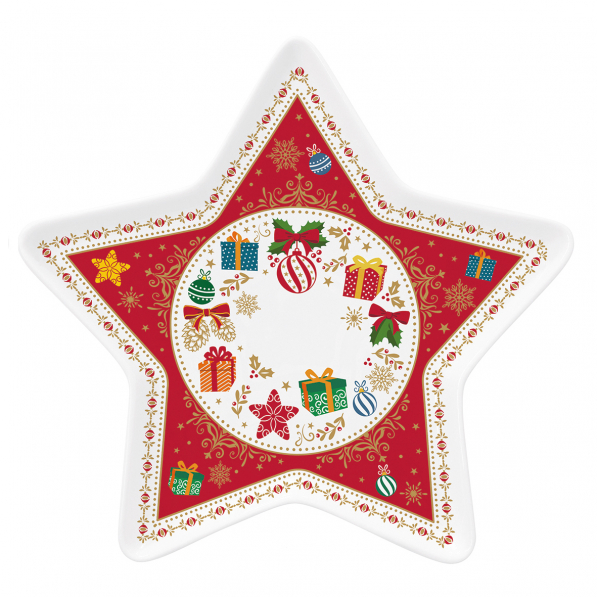 Talerz dekoracyjny porcelanowy EASY LIFE CHRISTMAS ORNAMENTS 20 cm