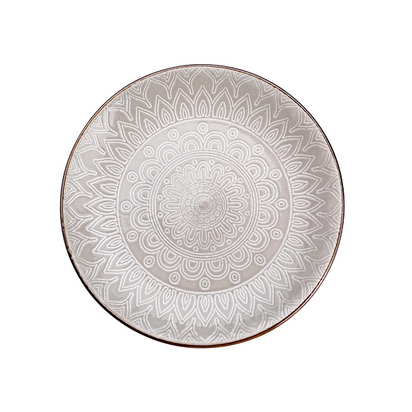 Talerz deserowy ceramiczny FLORINA MAROKO SZARY 20 cm 