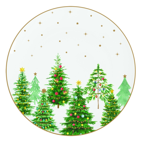 Talerz deserowy porcelanowy EASY LIFE FESTIVE TREES 19 cm