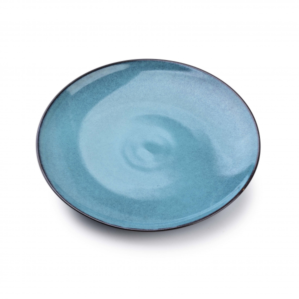 Talerz deserowy porcelanowy AFFEK DESIGN EVELINE BLUE NIEBIESKI 20 cm