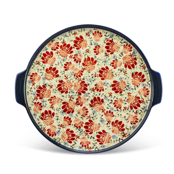 Talerz do pizzy Ceramika Bolesławiec 32 cm - dek. DU211 (drugi gatunek)