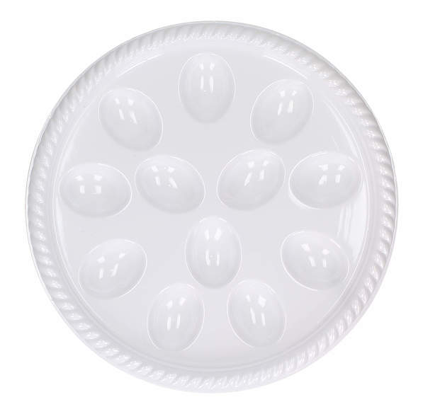 Talerz na jajka plastikowy WHITE BIAŁY 26,5 cm