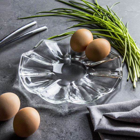 Talerz na jajka szklany HUTA SZKŁA JASŁO EGGS 20,5 cm