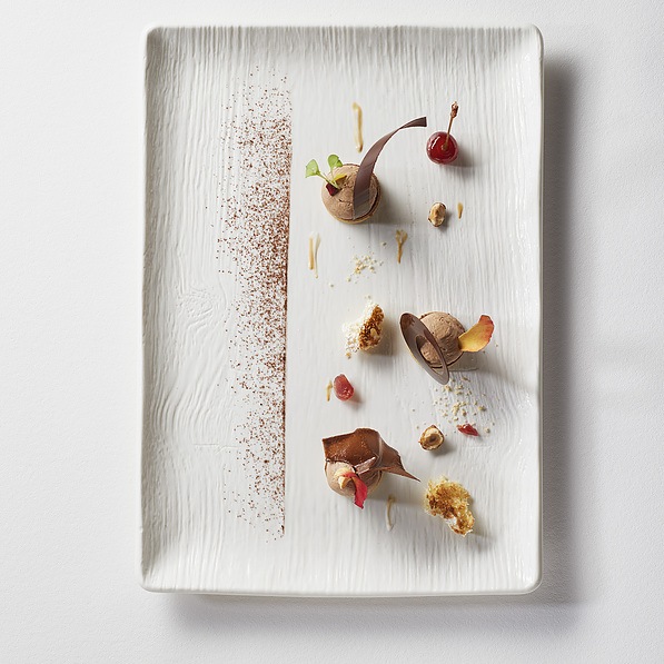 REVOL Arborescence 32 x 23 cm biały – talerz na przekąski prostokątny porcelanowy