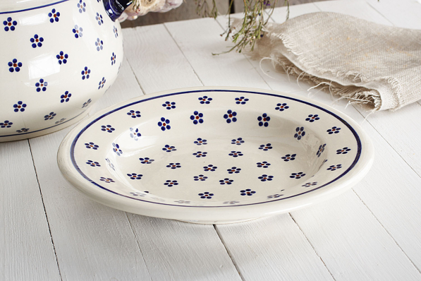 Talerz obiadowy głęboki Ceramika Bolesławiec 24 cm - dek. 225 (drugi gatunek)