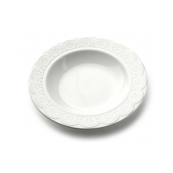 Talerz obiadowy głęboki porcelanowy KORONKA BIAŁY 22 cm