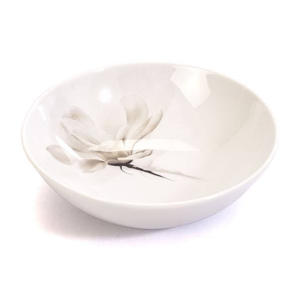 Talerz obiadowy głęboki porcelanowy LUBIANA MAGNOLIA BIAŁY 18 cm