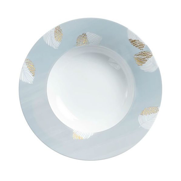 KAHLA Diner Leaf 24 cm błękitny - talerz obiadowy głęboki porcelanowy