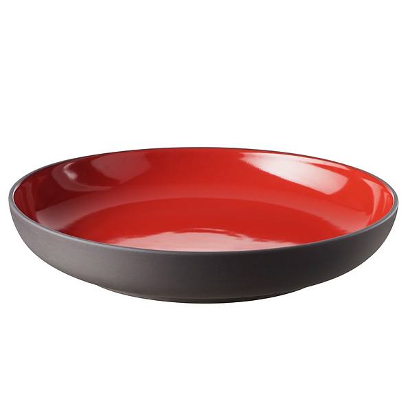 REVOL Solid 23,5 cm czerwony – talerz obiadowy głęboki porcelanowy