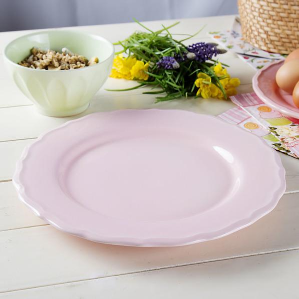Talerz obiadowy płytki ceramiczny PASTELS RÓŻOWY 28 cm