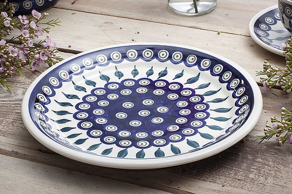 Talerz obiadowy płytki Bolesławiec 25 cm - dek. 56