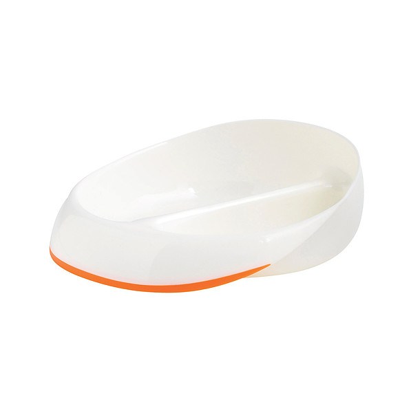 MASTRAD Omo biało-pomarańczowy - talerz obiadowy dla dzieci plastikowy