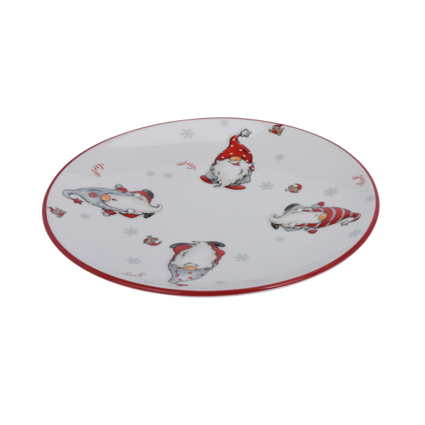Talerz obiadowy płytki ceramiczny SKRZATY CZERWONY 24 cm