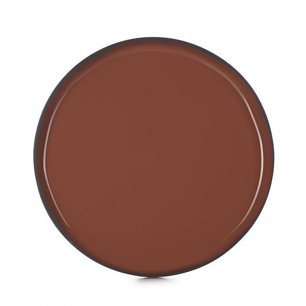REVOL Caractere Cynamon 28 cm brązowy – talerz obiadowy płytki porcelanowy