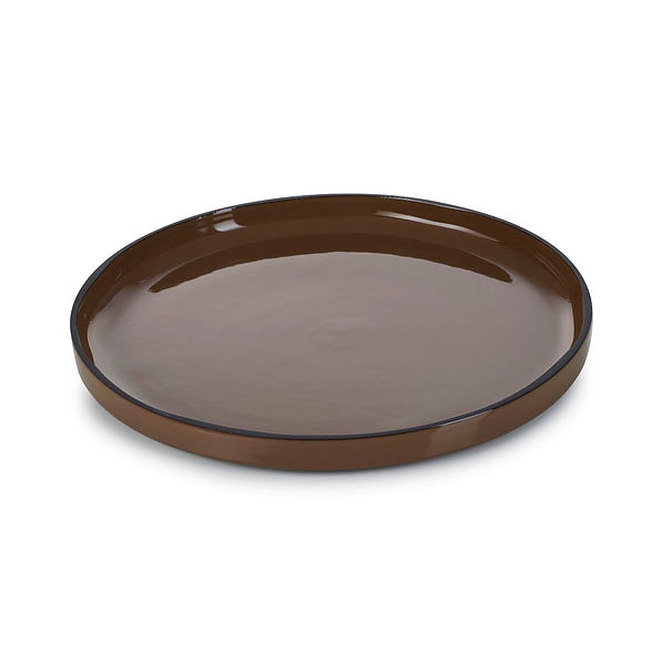 REVOL Caractere Tonka 26 cm ciemnobrązowy – talerz obiadowy płytki porcelanowy