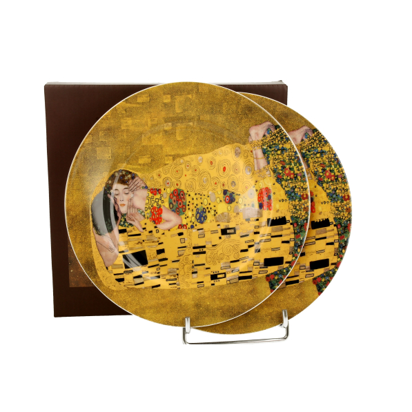 Talerze deserowe porcelanowe DUO ART GALLERY THE KISS BY GUSTAV KLIMT 19 cm 2 szt. 
