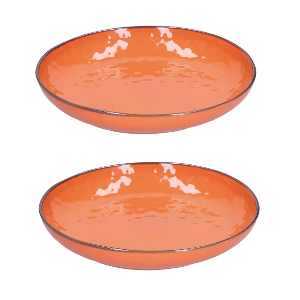 Talerze obiadowe głębokie kamionkowe ROSE TULIPANI CONCERTO ARANCIONE 30 cm 2 szt.