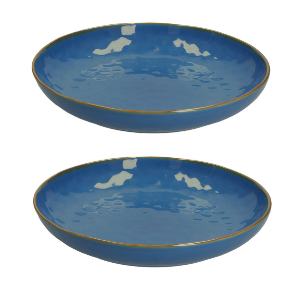 Talerze obiadowe głębokie kamionkowe ROSE TULIPANI CONCERTO BLU AVIO 30 cm 2 szt.