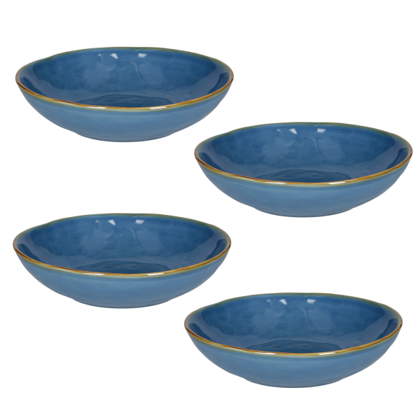 Talerze obiadowe głębokie kamionkowe ROSE TULIPANI CONCERTO BLU AVIO 21 cm 4 szt.