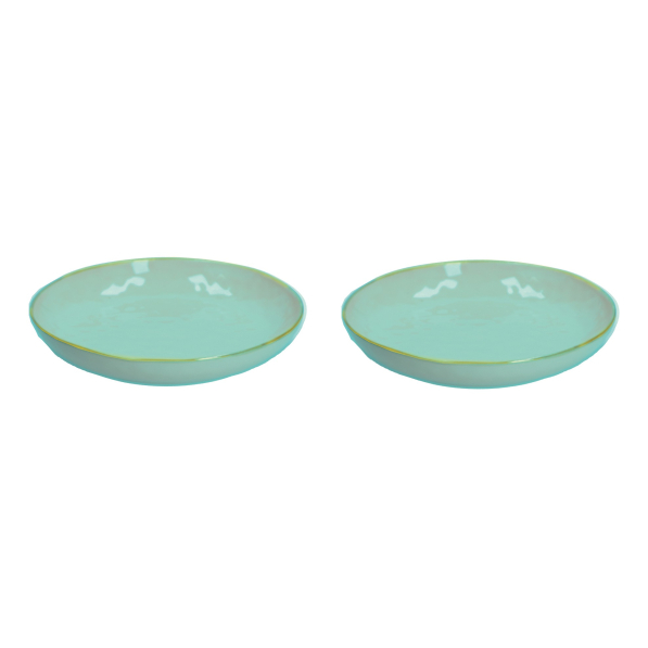 Talerze obiadowe głębokie kamionkowe ROSE TULIPANI CONCERTO VERDE ACQUA 30 cm 2 szt.