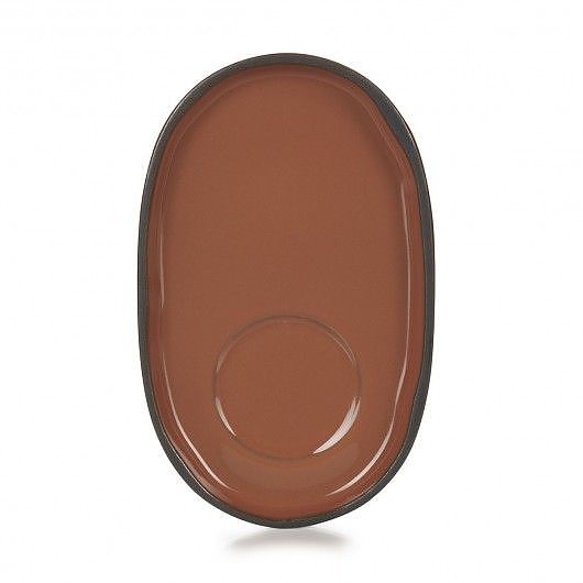 REVOL Caractere Cynamon 13,5 x 8,3 cm brązowy – talerzyk / spodek porcelanowy