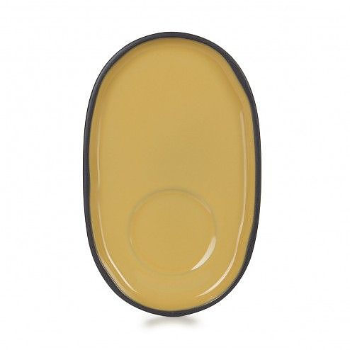 REVOL Caractere Kurkuma 13,5 x 8,3 cm żółty - talerzyk / spodek porcelanowy