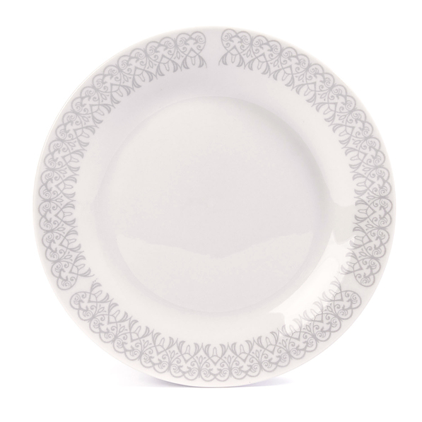 Talerz deserowy ceramiczny KORONKA BIAŁY 19 cm
