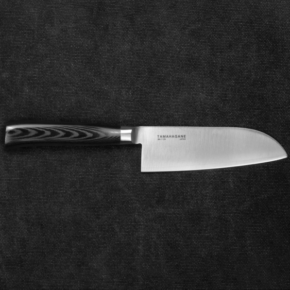 TAMAHAGANE San VG-5 Black 12 cm - japoński nóż Santoku ze stali nierdzewnej