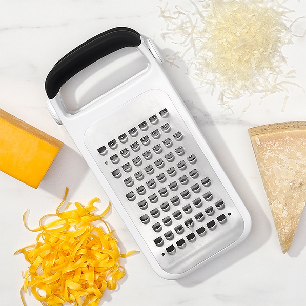 OXO Good Grips RectoV biała - tarka kuchenna ręczna do warzyw i sera składana stalowa
