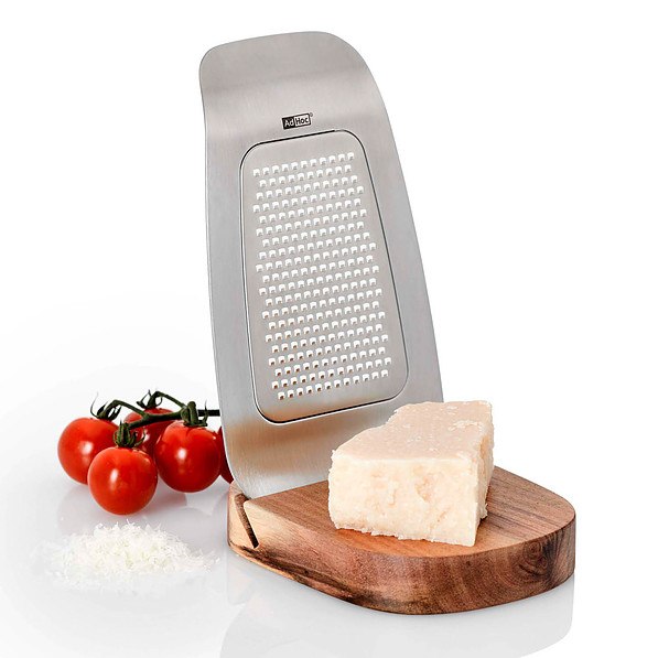 ADHOC Grana 17 cm - tarka kuchenna ręczna do sera stalowa z deseczką