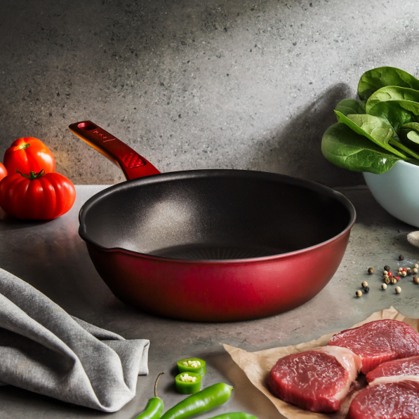 TEFAL Daily Chef Multipan 26cm czerwona - patelnia tytanowa nieprzywierająca