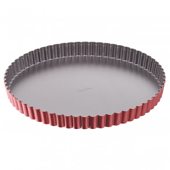 TEFAL Delibake Tarta 28 cm czerwona - forma do pieczenia tarty z wyjmowanym dnem stalowa