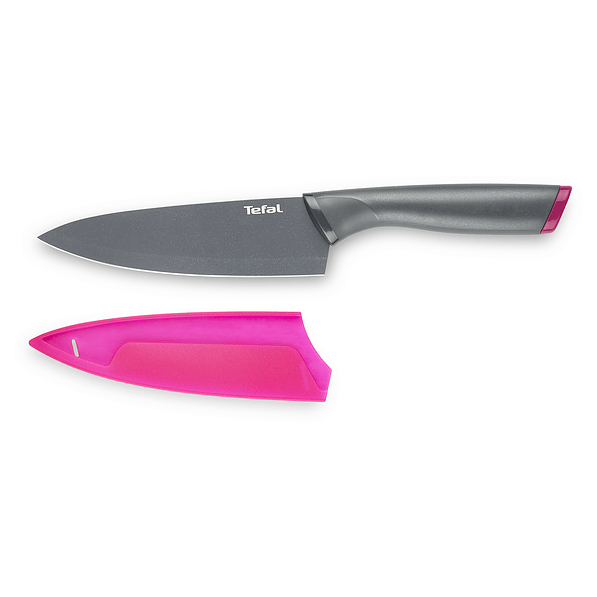 TEFAL Fresh Kitchen K1220314 16 cm grafitowy - nóż szefa kuchni ze stali nierdzewnej z osłonką