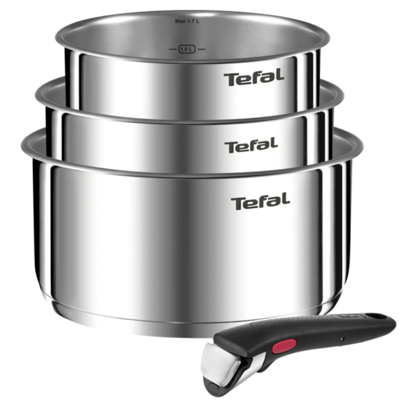 TEFAL Ingenio Emotion - komplet 3 garnków ze stali nierdzewnej z odpinaną rączką