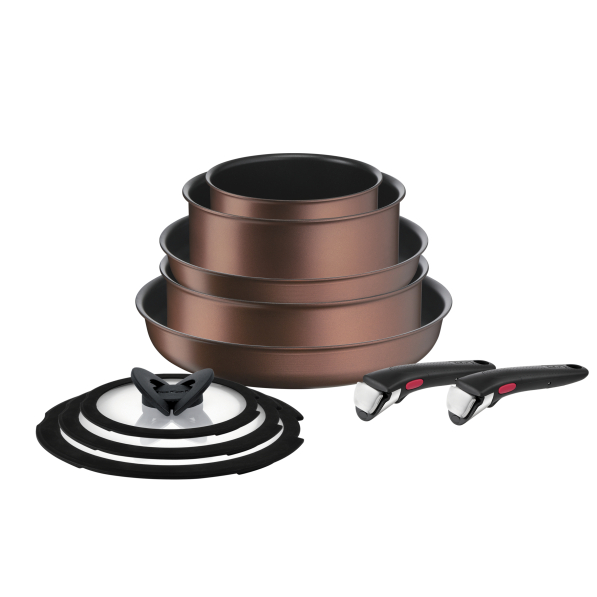 TEFAL Ingenio Resource - zestaw 3 garnków aluminiowych z 2 patelniami nieprzywierającymi i akcesoriami