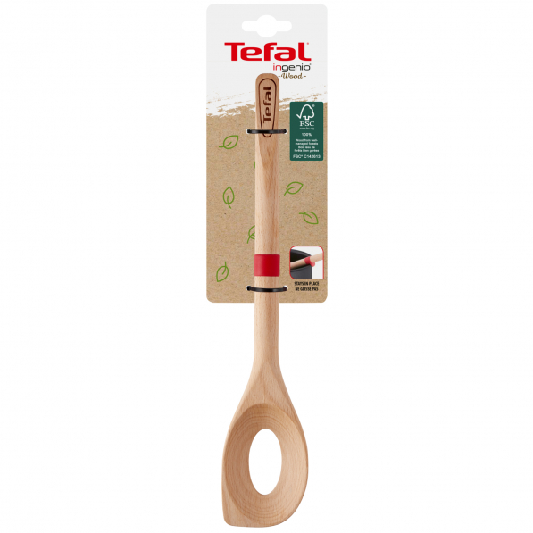 TEFAL Ingenio Wood 2100104292 33 cm - łyżka z otworem drewniana