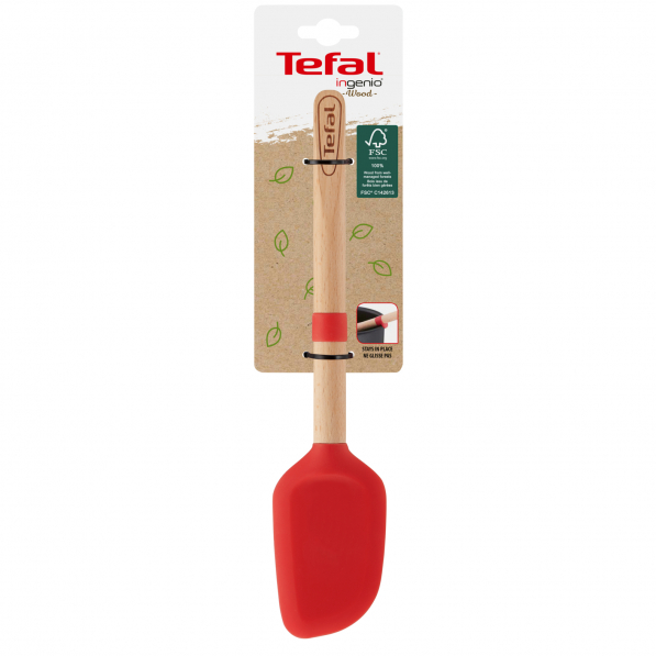 TEFAL Ingenio Wood 2100104644 29 cm czerwona - szpatułka do ciasta silikonowa