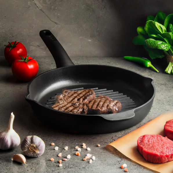 TEFAL Ultimate Grill 26 cm czarna - patelnia grillowa nieprzywierająca