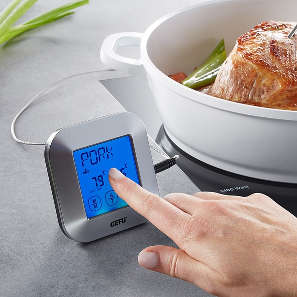 GEFU Punto - termometr kuchenny do mięsa i steków cyfrowy z sondą stalowy