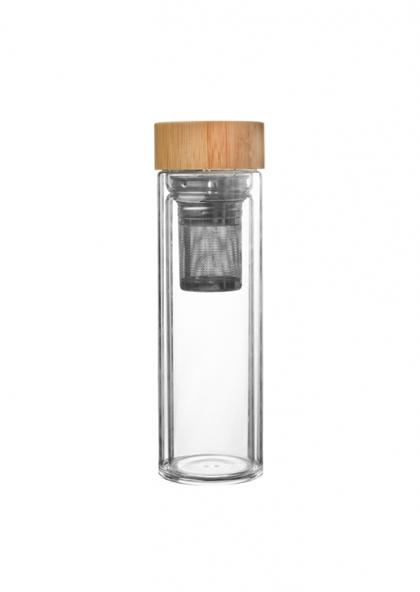 Termos / Butelka termiczna z podwójnymi ściankami szklana z pokrowcem FIESTA 0,4 l