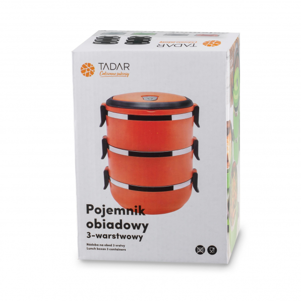 Lunch box / pojemnik obiadowy ze stali nierdzewnej TADAR CZARNY 1,2 l