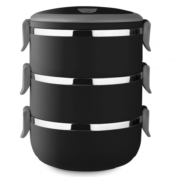 Lunch box / pojemnik obiadowy ze stali nierdzewnej TADAR CZARNY 1,2 l