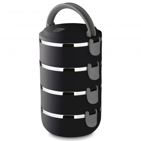 Lunch box / pojemnik obiadowy ze stali nierdzewnej TADAR CZARNY 2,8 l