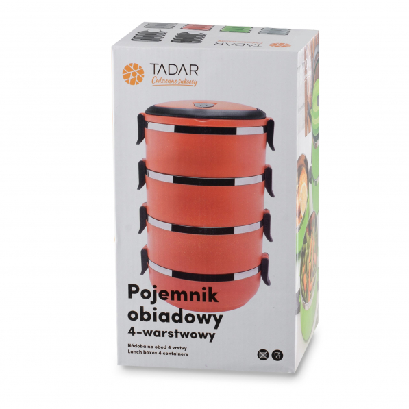 Lunch box / pojemnik obiadowy ze stali nierdzewnej TADAR CZARNY 2,8 l