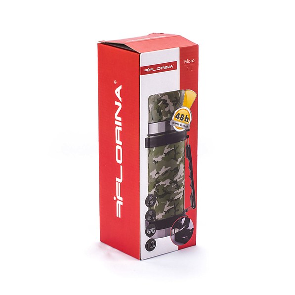 Termos próżniowy do kawy i herbaty stalowy FLORINA MILITARY MORO 1 l