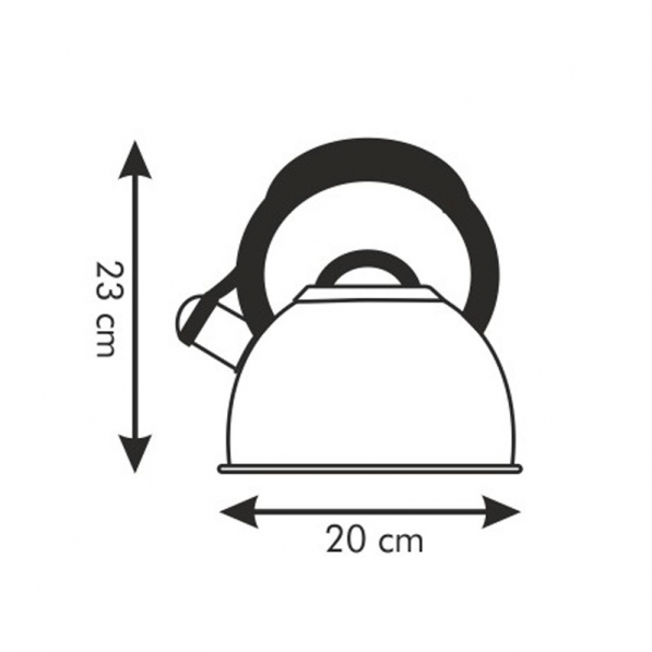 TESCOMA Corona 2 l czarny - czajnik ze stali nierdzewnej z gwizdkiem