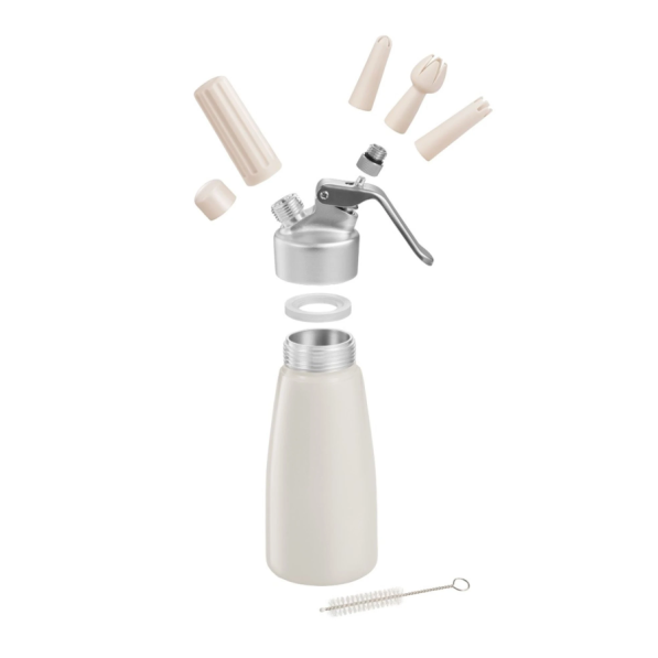 TESCOMA Delicia 0,25 l - syfon do bitej śmietany aluminiowy z 3 końcówkami