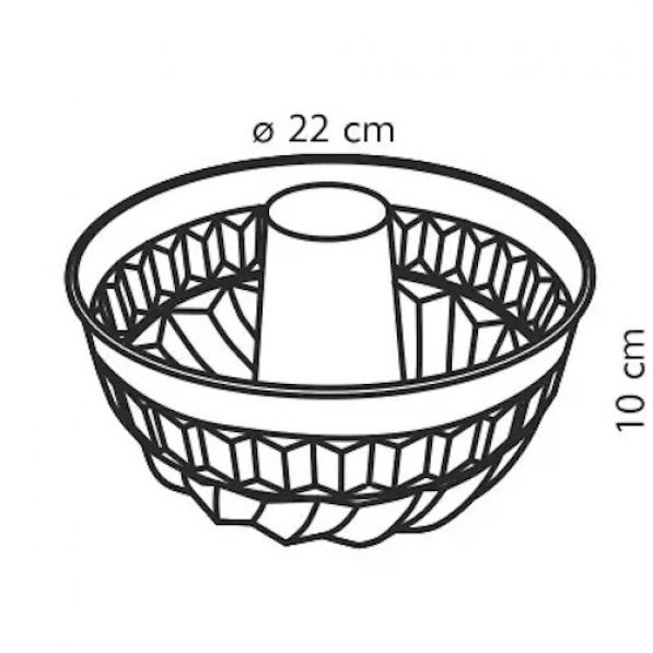 TESCOMA Delicia 22 cm szara - forma do babki z tuleją stalowa